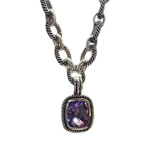 Michelle Albala Amethyst Sterling Silver Statement Necklace